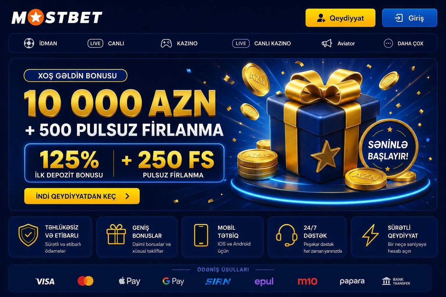 Mostbet AZ bonusları və promosyonlar