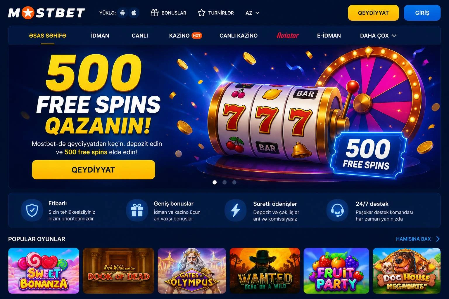 Mostbet free spins və frispinlər — Mostbet bonus