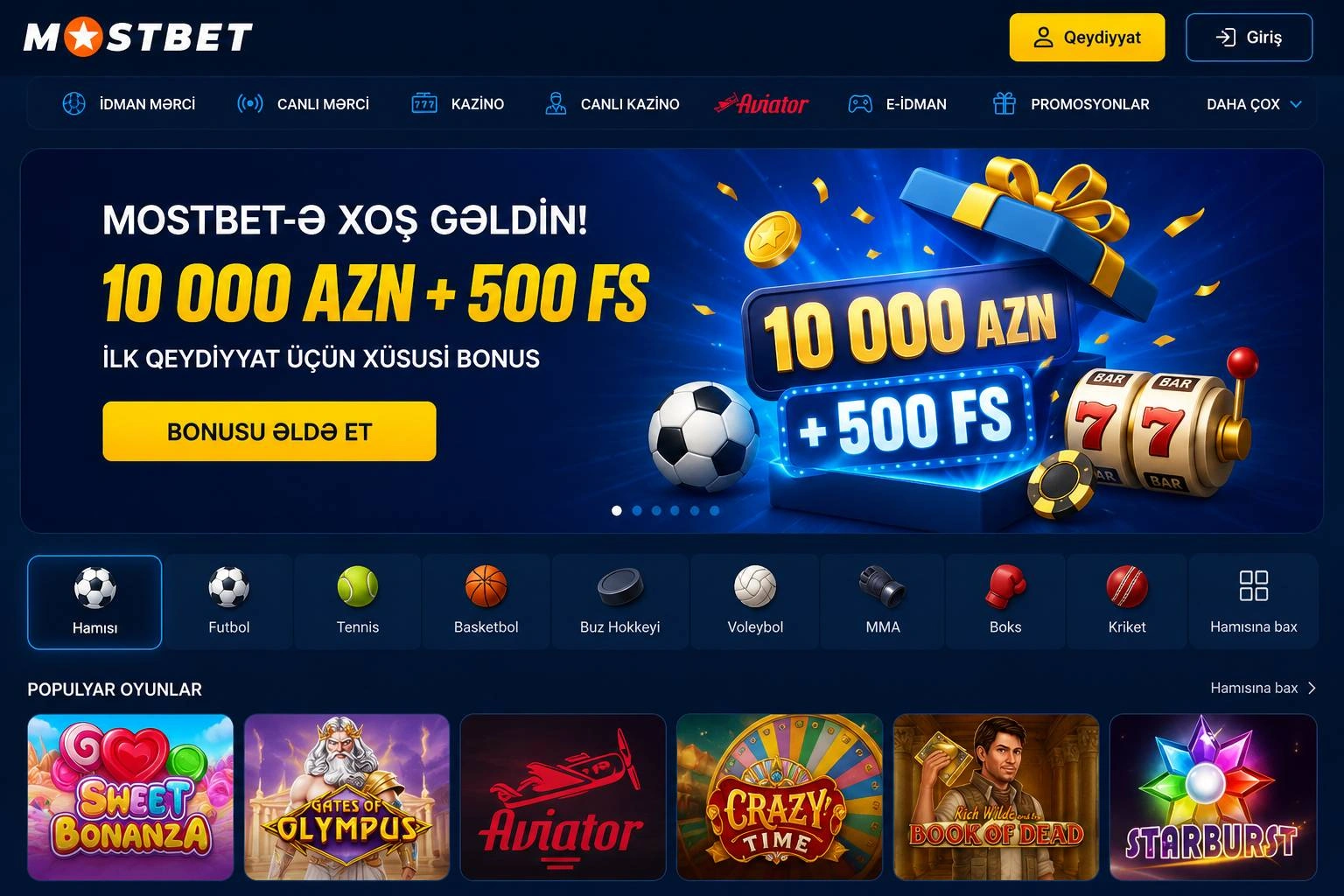 Mostbet AZ-da qeydiyyat və hesaba giriş