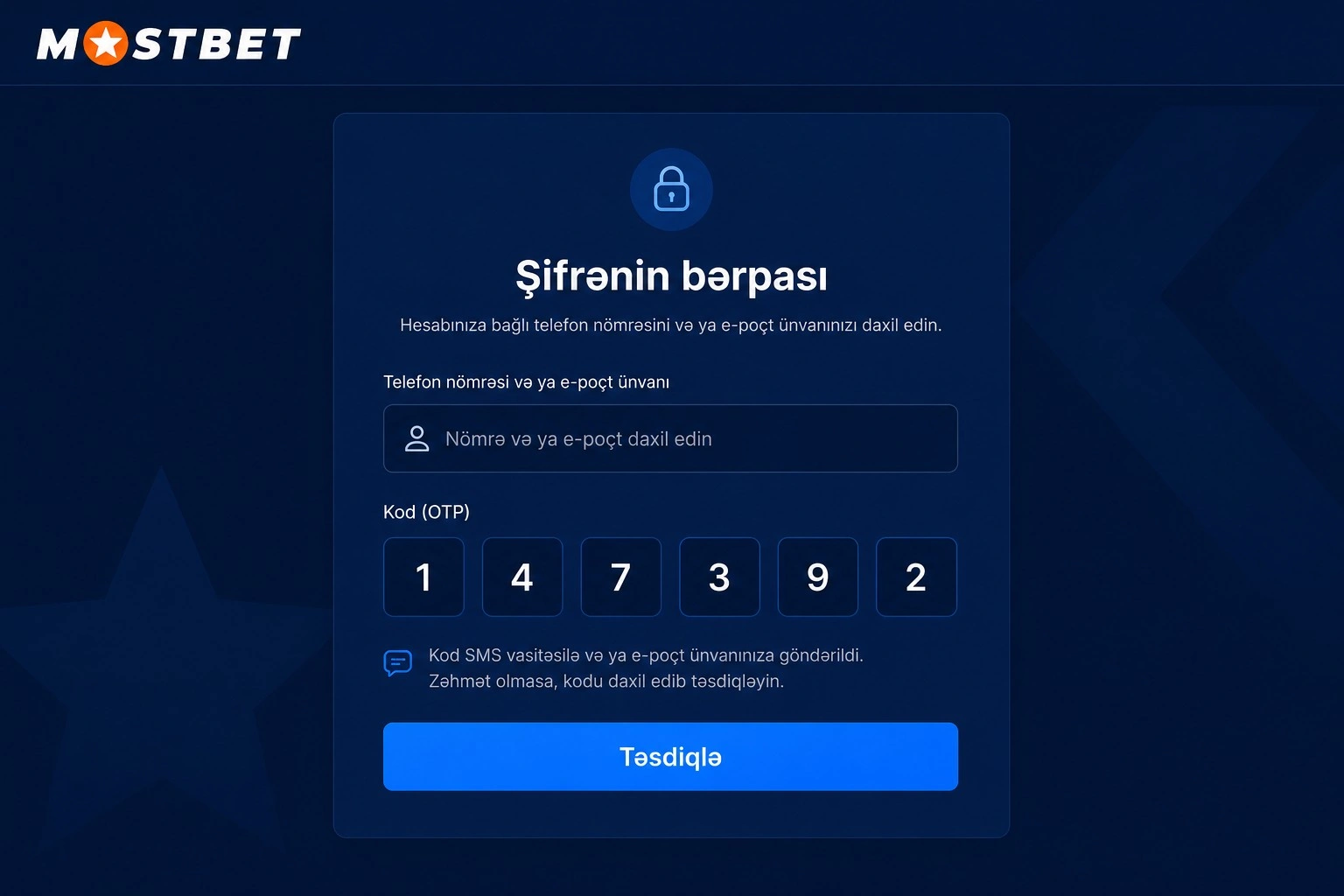 Mostbet giriş — hesab təhlükəsizliyi və şifrə bərpası